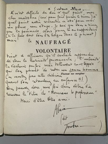 Écriture manuscrite d'Alain Bombard, dit le naufragé volontaire