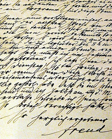 écriture manuscrite de Sigmund Freud, le fondateur de la psychanalyse