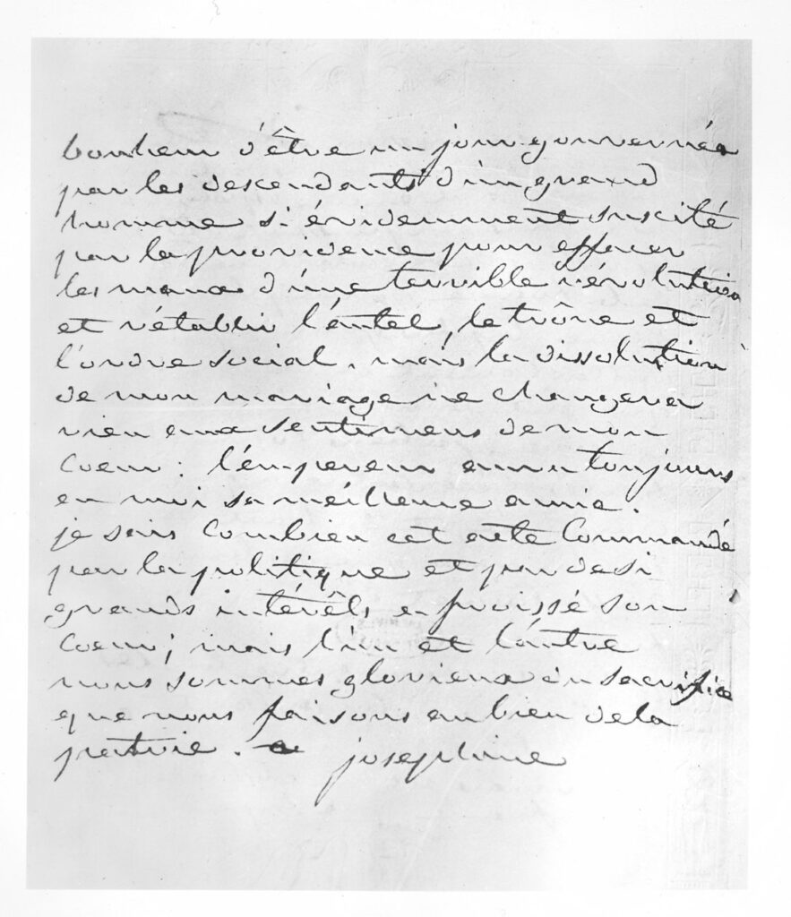 Manuscrit de l'impératrice Joséphine